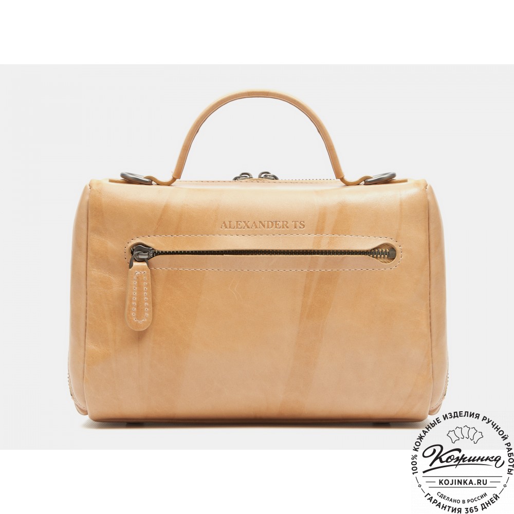 Женская кожаная сумка "Крис" "Кот в очках"